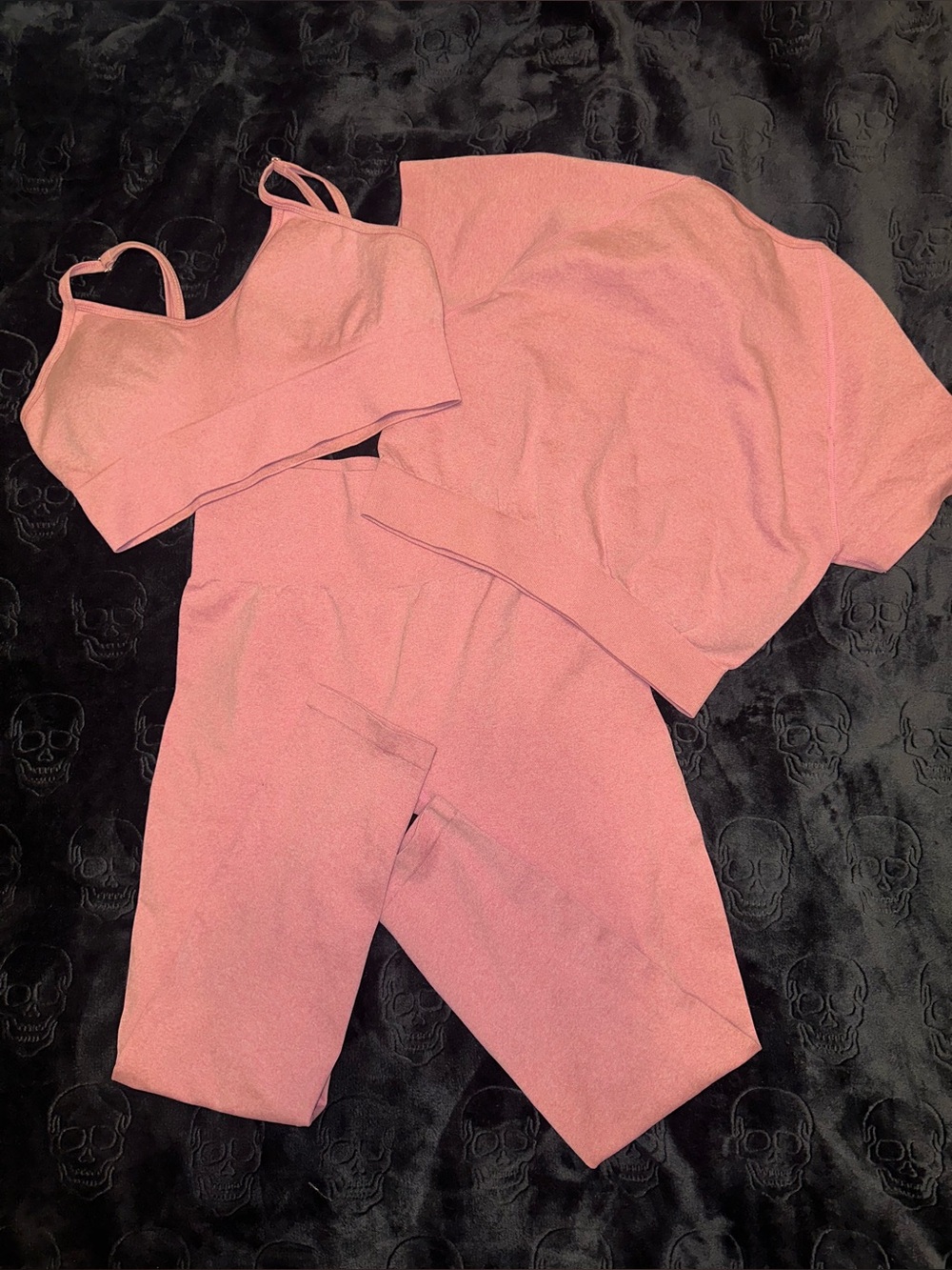 3-Piece Pink Active Set - Sports Bra, Leggings & Top